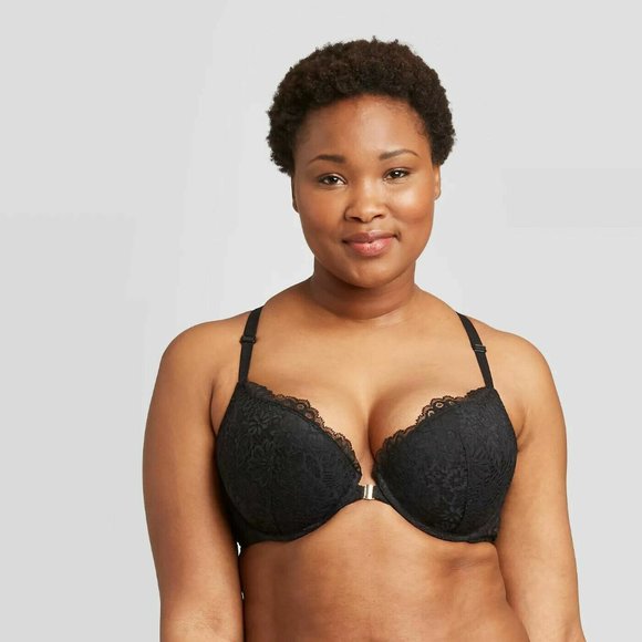 Auden Bra The Radiant Push Up Black Racerback Plunge Coverage NWT - Picture 2 of 11